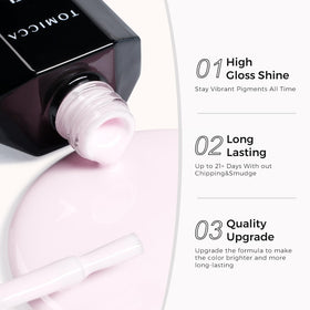 TOMICCA Pink Gel Nail Polish 15ml with UV lamp
