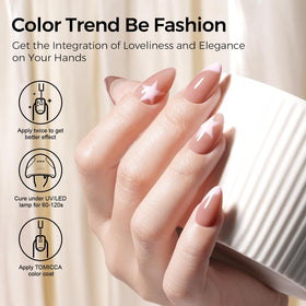 TOMICCA Pink Gel Nail Polish application with brush