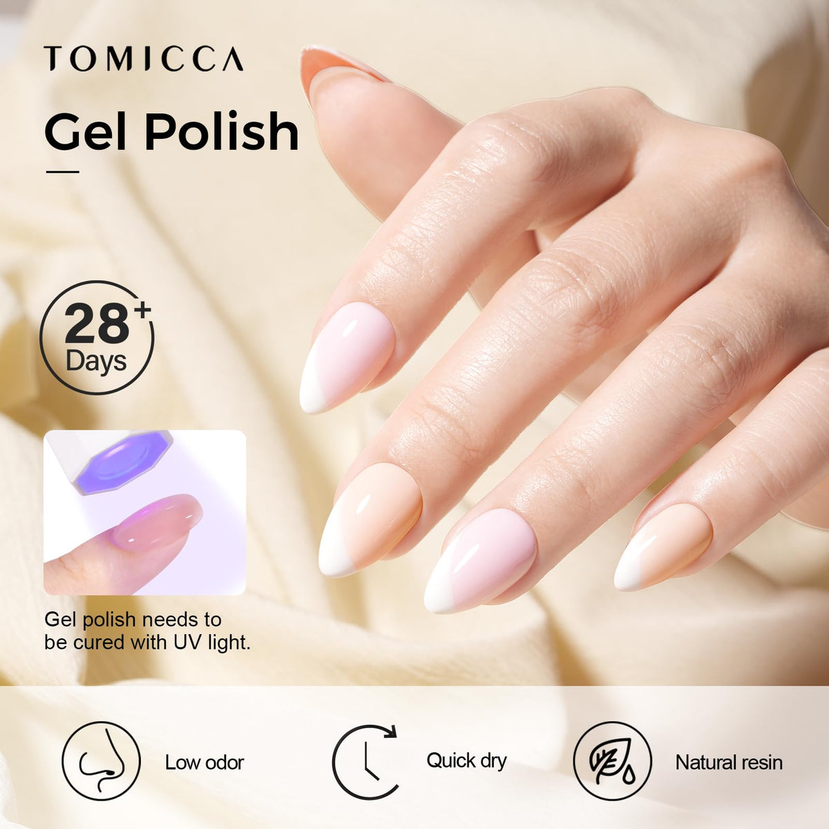 TOMICCA Pink Gel Nail Polish bottle with cap