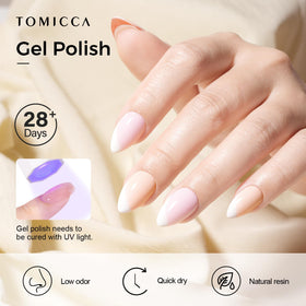 TOMICCA Pink Gel Nail Polish bottle with cap