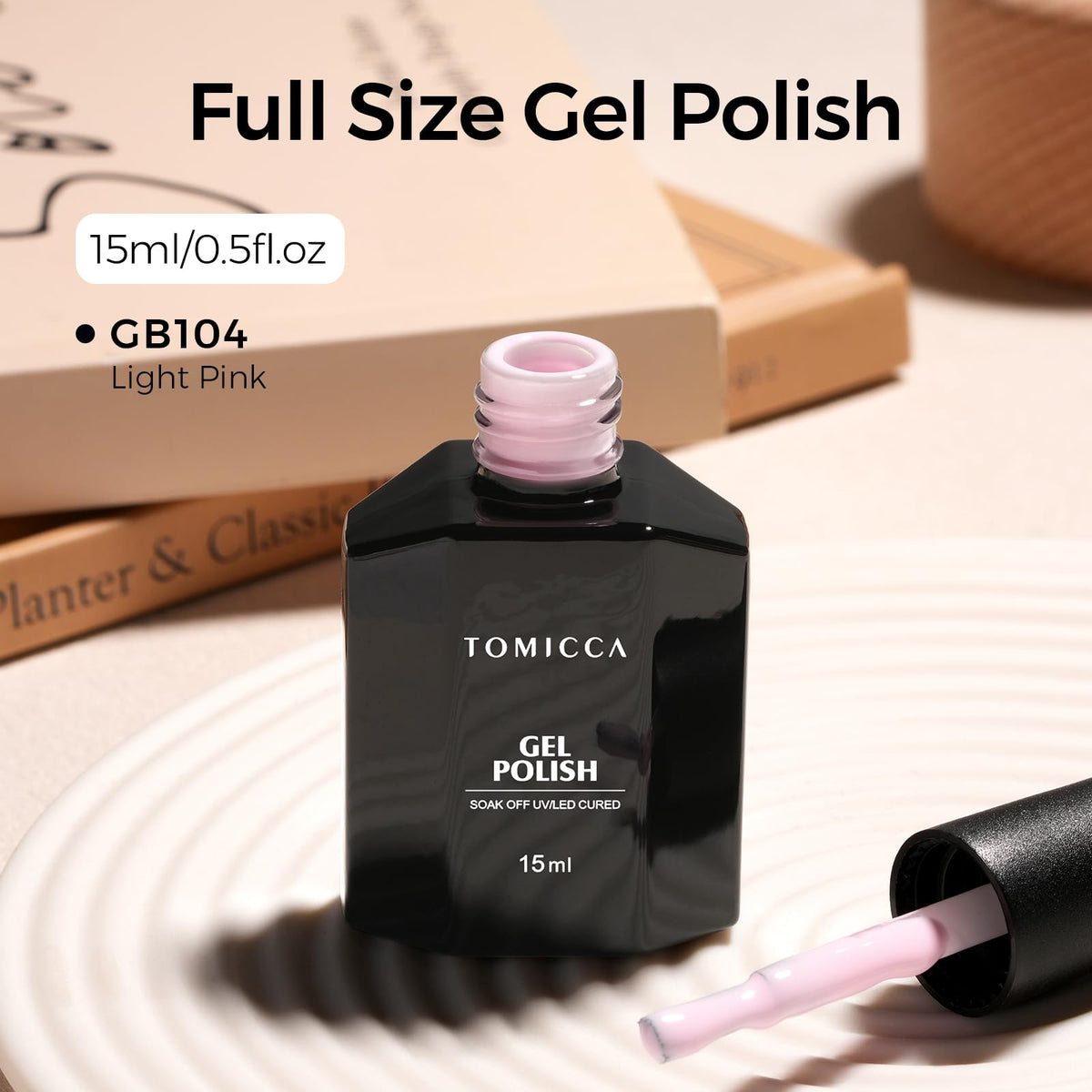 TOMICCA Pink Gel Nail Polish with a manicure set