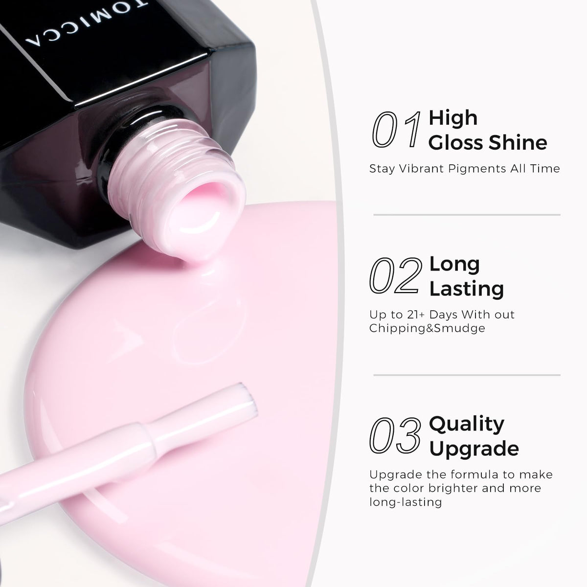 TOMICCA Pink Gel Nail Polish with nail art accessories