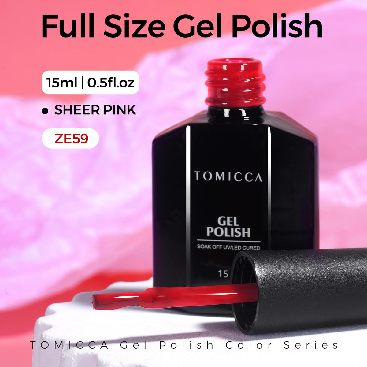 TOMICCA Ruby Red Gel Nail Polish in a manicure set