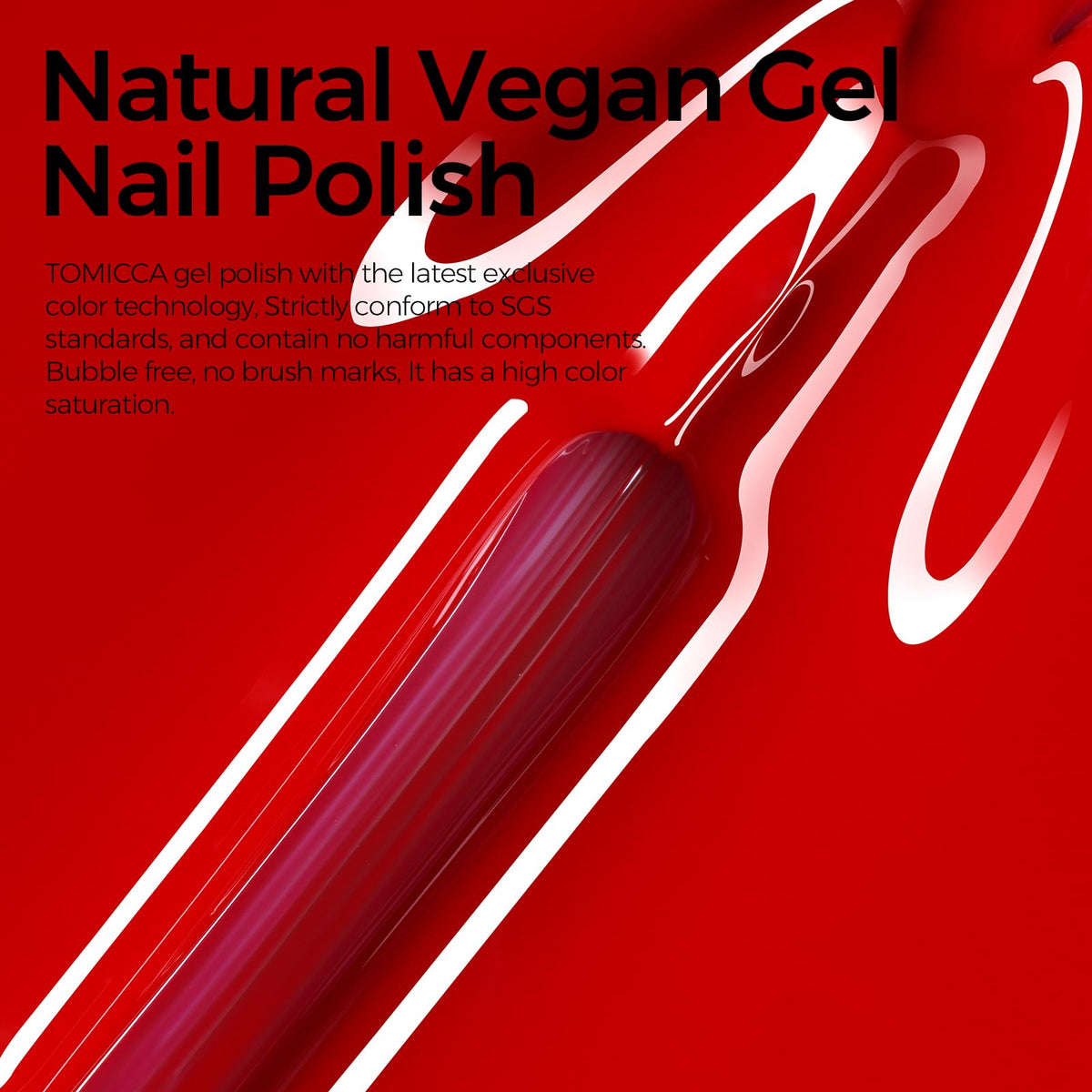 TOMICCA Ruby Red Gel Nail Polish with LED lamp