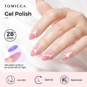 TOMICCA Sheer Pink Gel Nail Polish 15ml bottle with label