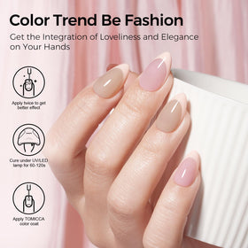 TOMICCA Sheer Pink Gel Nail Polish 15ml brush close-up