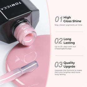 TOMICCA Sheer Pink Gel Nail Polish 15ml curing under UV lamp