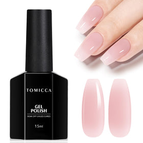 TOMICCA Sheer Pink Gel Nail Polish 15ml front view