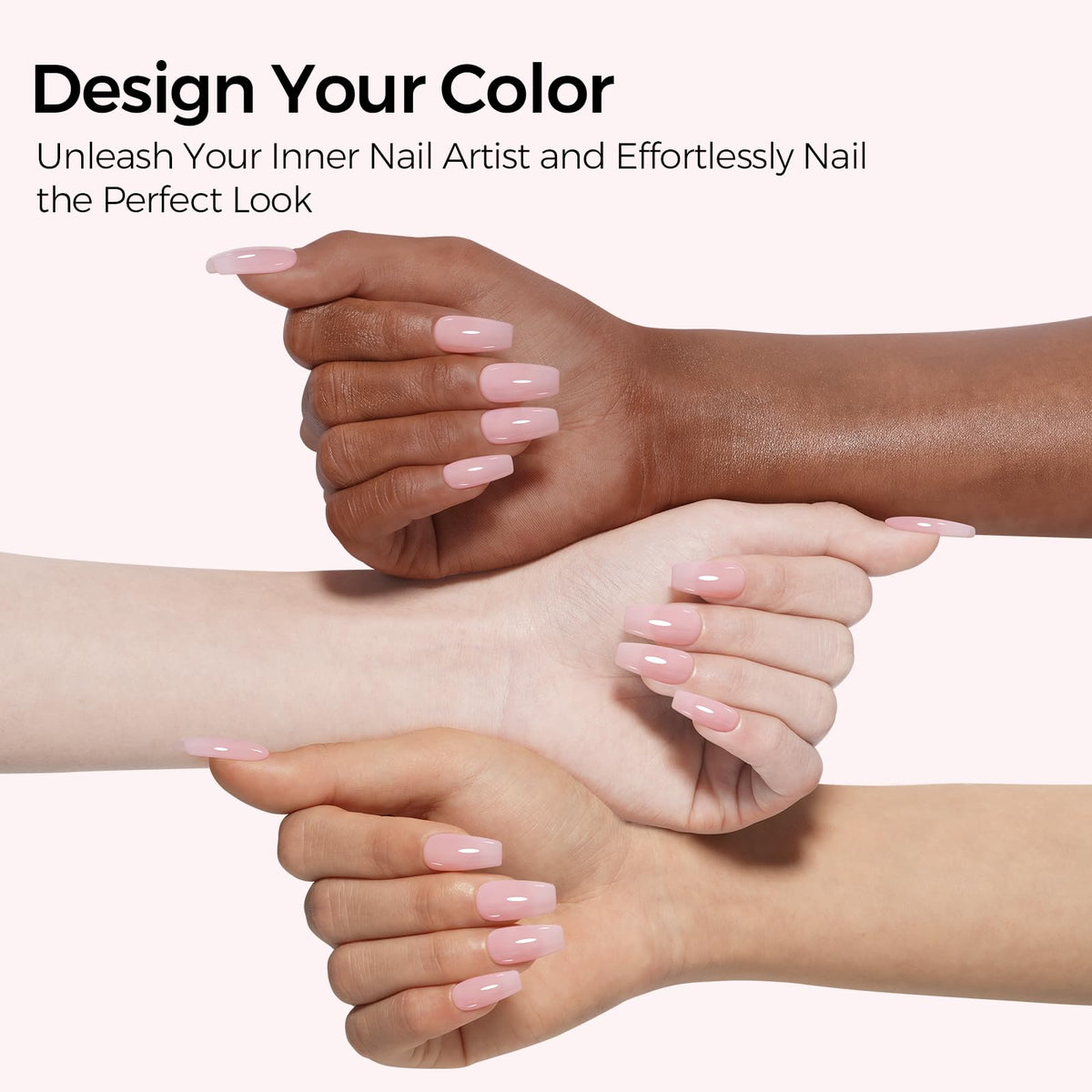 TOMICCA Sheer Pink Gel Nail Polish 15ml with nail art accessories