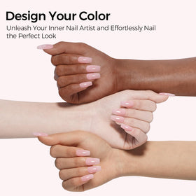 TOMICCA Sheer Pink Gel Nail Polish 15ml with nail art accessories
