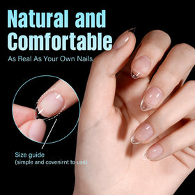TOMICCA Short Almond Nail Tips close-up of deep-textured surface