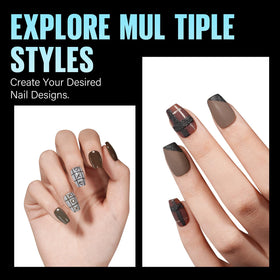 TOMICCA Short Coffin Nail Tips assortment laid out for selection