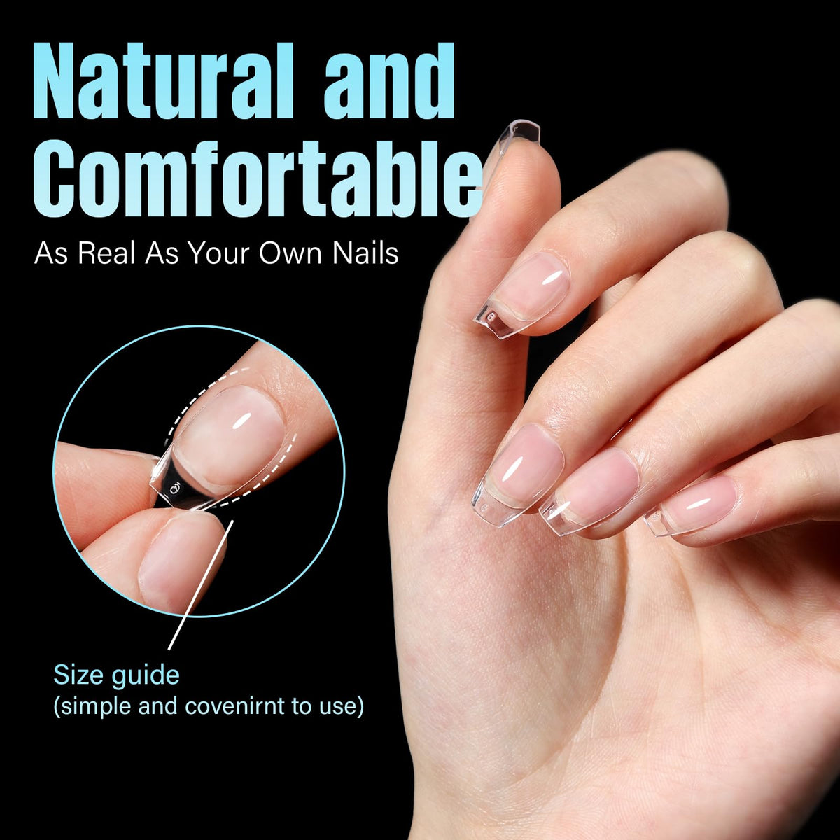 TOMICCA Short Coffin Nail Tips close-up of half matte finish