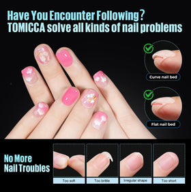 TOMICCA Short Square Nail Tips clear acrylic material close-up