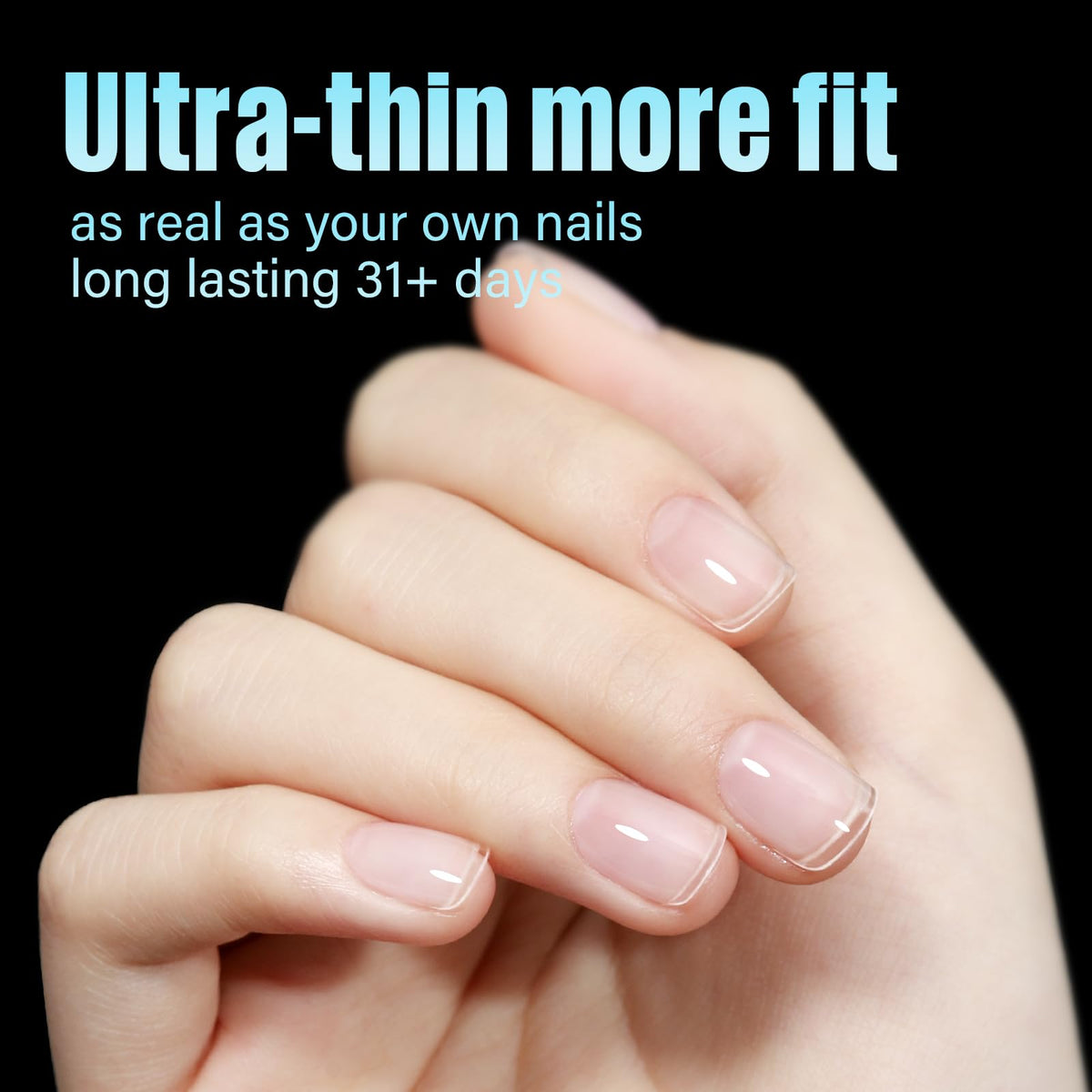 TOMICCA Short Square Nail Tips packaged with multiple sizes