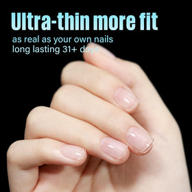 TOMICCA Short Square Nail Tips packaged with multiple sizes