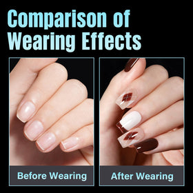 TOMICCA Short Square Nail Tips showing durability and flexibility