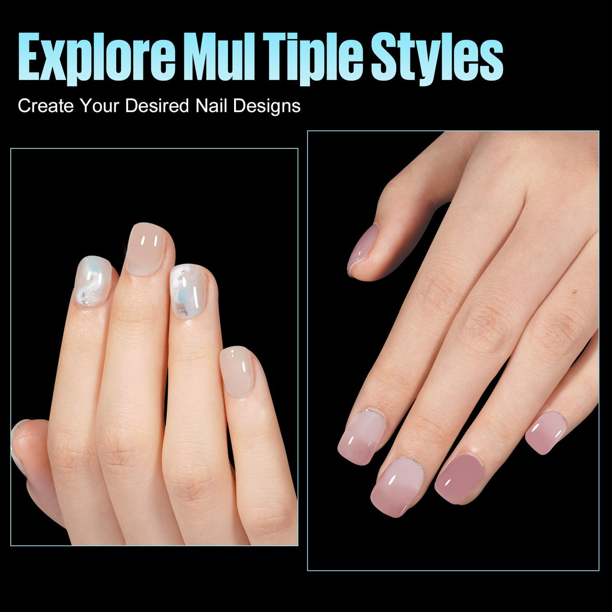 TOMICCA Short Square Nail Tips showing smooth edges
