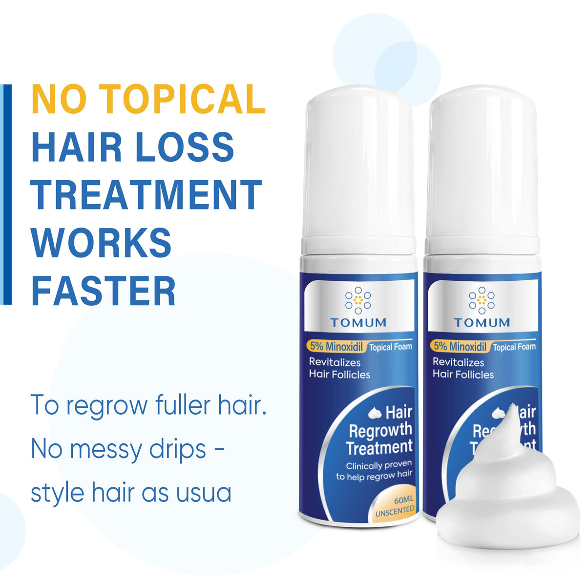 TOMUM 5% Minoxidil Foam in a bathroom setting