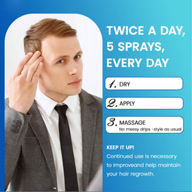 TOMUM Men's Hair Growth Spray 5% Minoxidil application demonstration