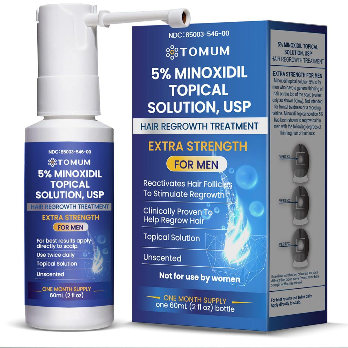 TOMUM Men's Hair Growth Spray 5% Minoxidil front view