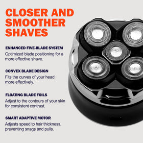 Toncoke 5D Head Shaver USB-C charging port close-up
