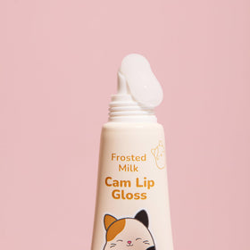 TONYMOLY Cam Lip Gloss Keychain back view with ingredient list