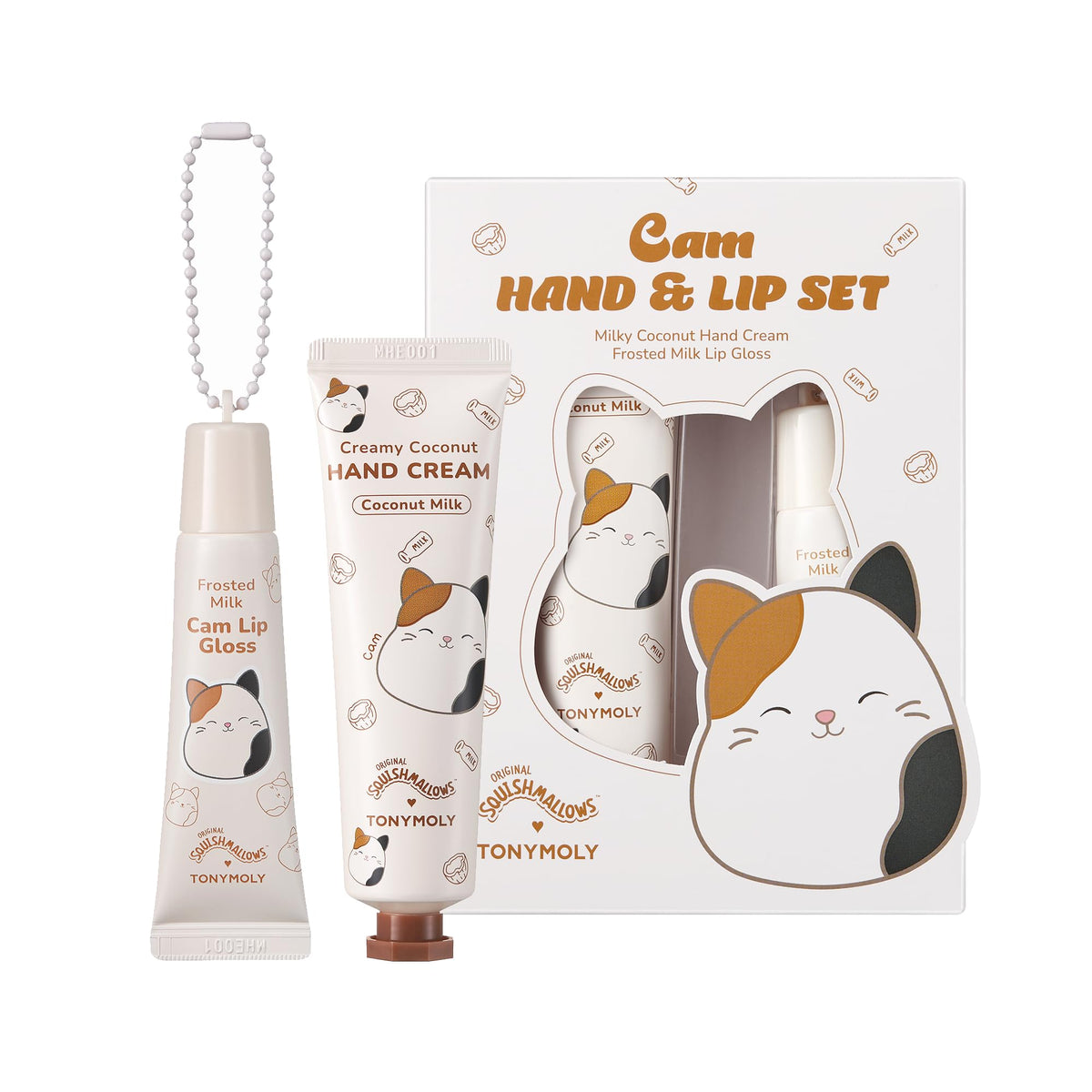 TONYMOLY Cam the Cat Hand Cream and Lip Gloss Set front view