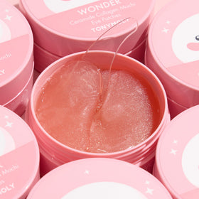 TONYMOLY eye patches applied under eyes