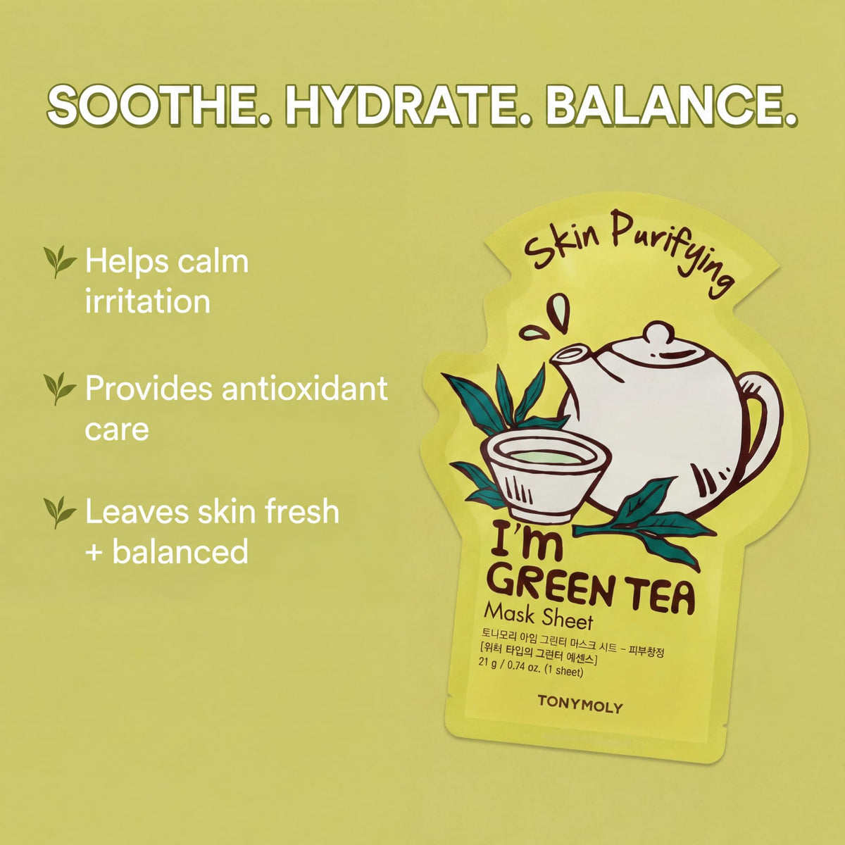 TONYMOLY Green Tea Sheet Mask close-up