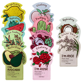 TONYMOLY I'm Real Sheet Mask Gift Set front view with colourful packaging