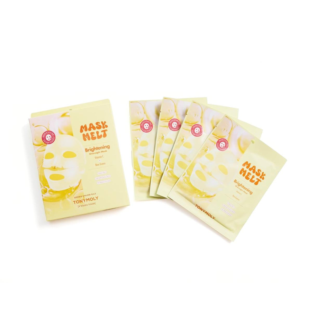 TONYMOLY Mask Melt Brightening Hydrogel Face Masks 4-Pack front view