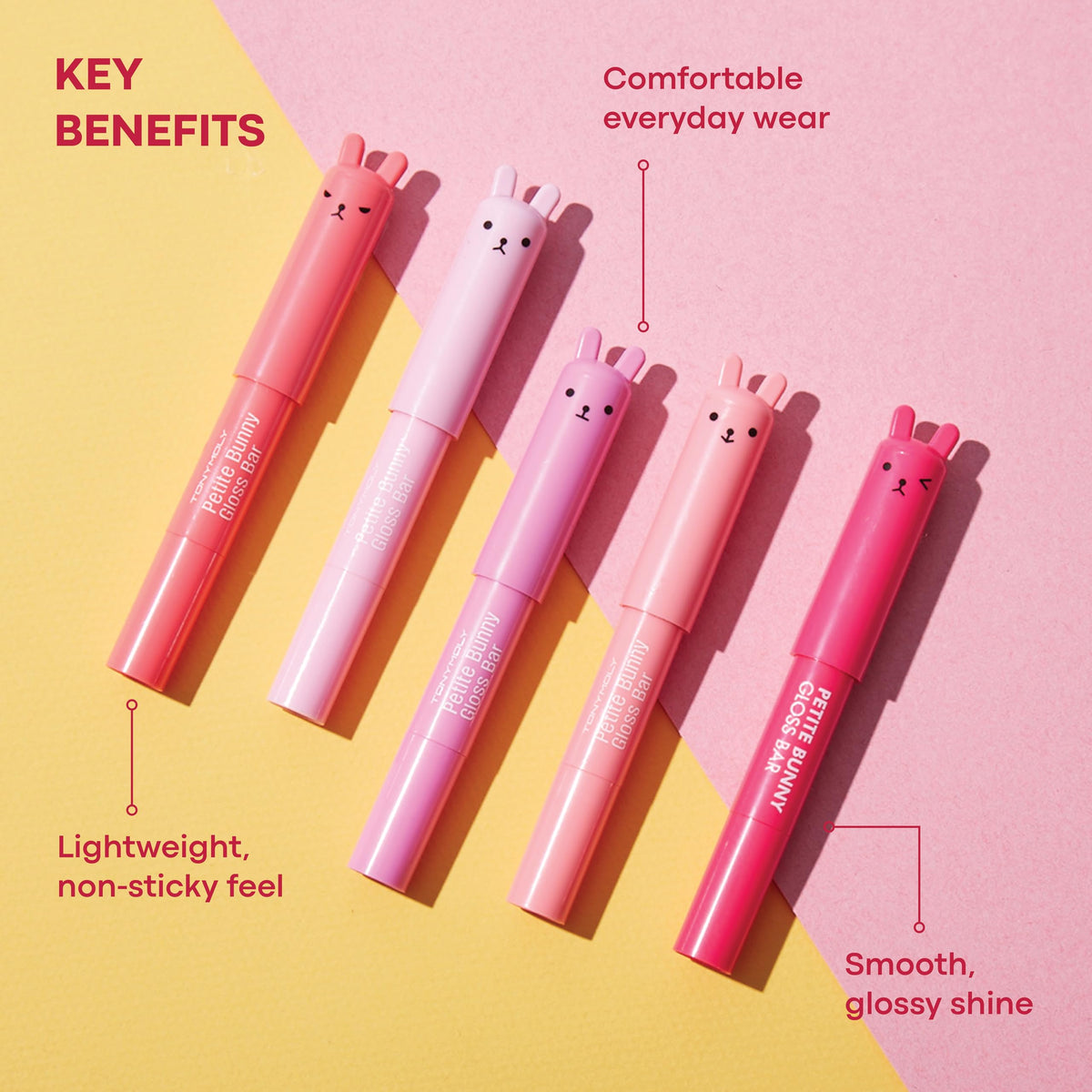 TONYMOLY Petit Bunny Lip Gloss Juicy Peach with bunny cap