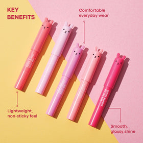 TONYMOLY Petit Bunny Lip Gloss Juicy Peach with bunny cap