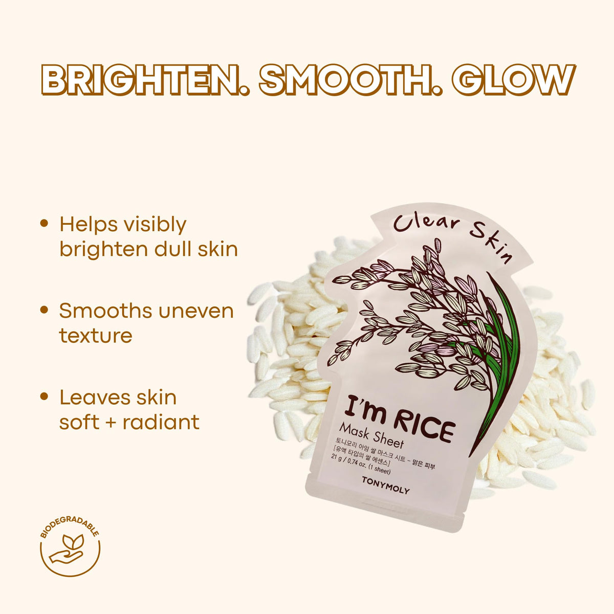 TONYMOLY Rice sheet mask close-up