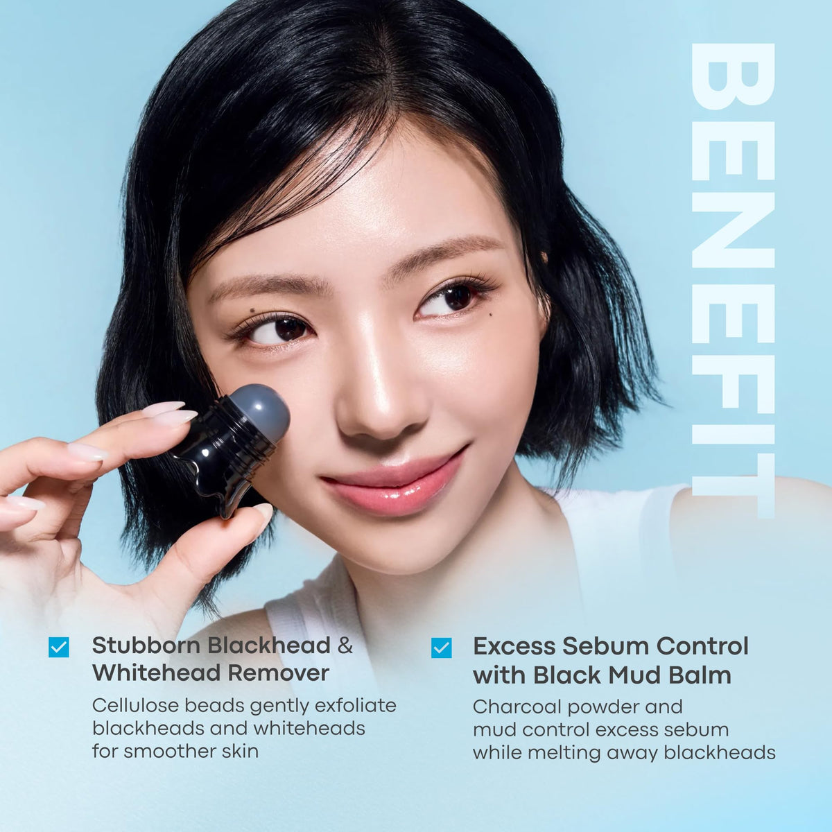TONYMOLY Tako Pore Clay Scrub Stick in use on skin