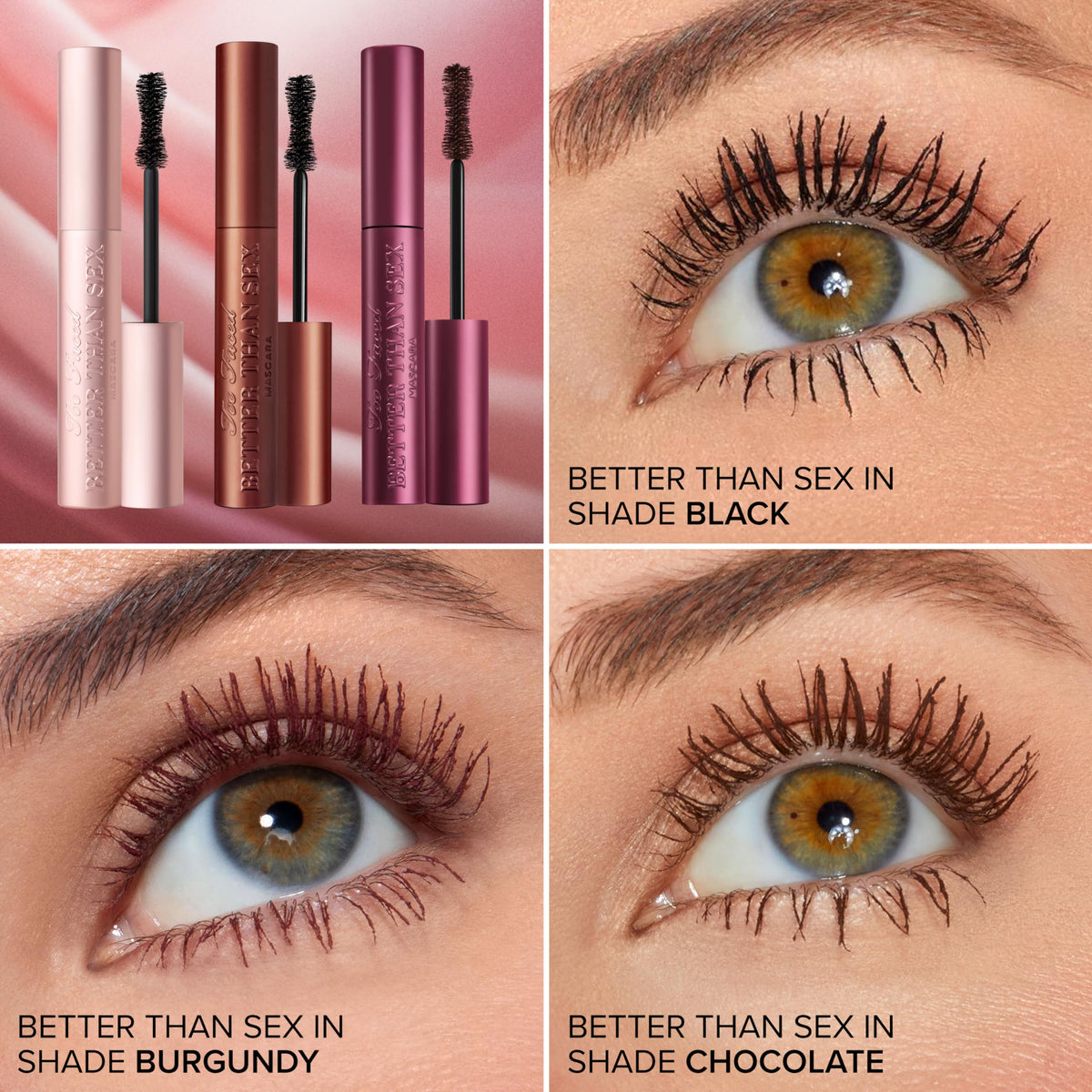 Too Faced Better Than Sex Mascara Burgundy packaging
