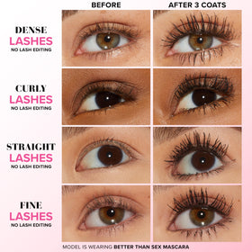 Too Faced Better Than Sex Mascara hourglass-shaped brush close-up