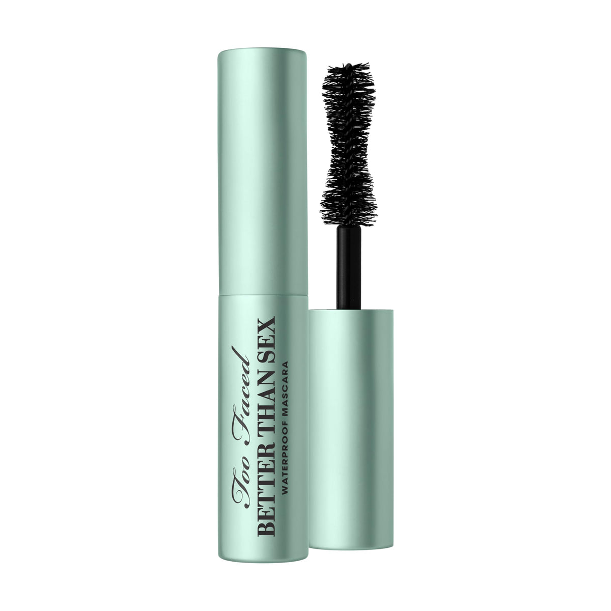 Too Faced Better Than Sex Waterproof Mascara front view, travel size 0.17 Fl Oz