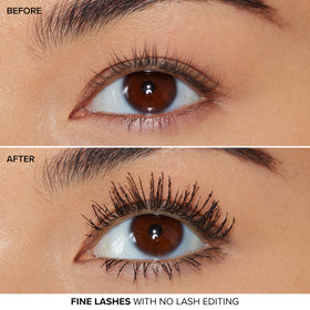 Too Faced Better Than Sex Waterproof Mascara with floral background