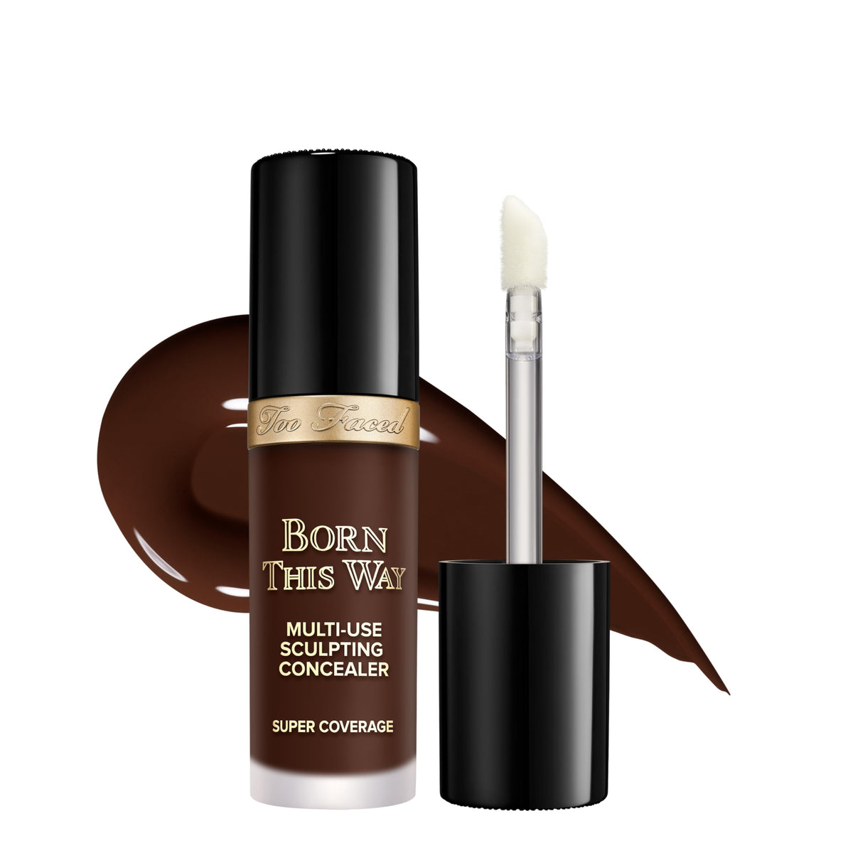 Too Faced Born This Way Super Coverage Concealer front view, Ganache shade