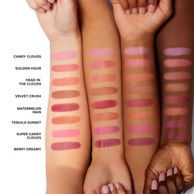 Too Faced Cloud Crush Blurring Blush displayed with tropical background