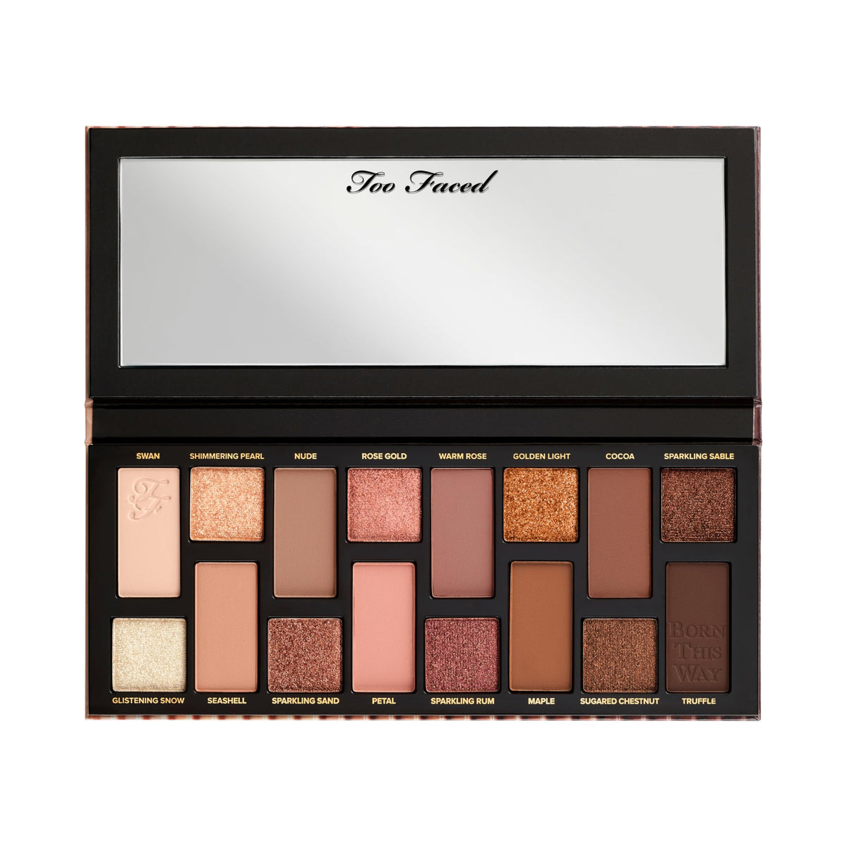 Too Faced Eye Shadow Palette lifestyle scene with makeup brushes