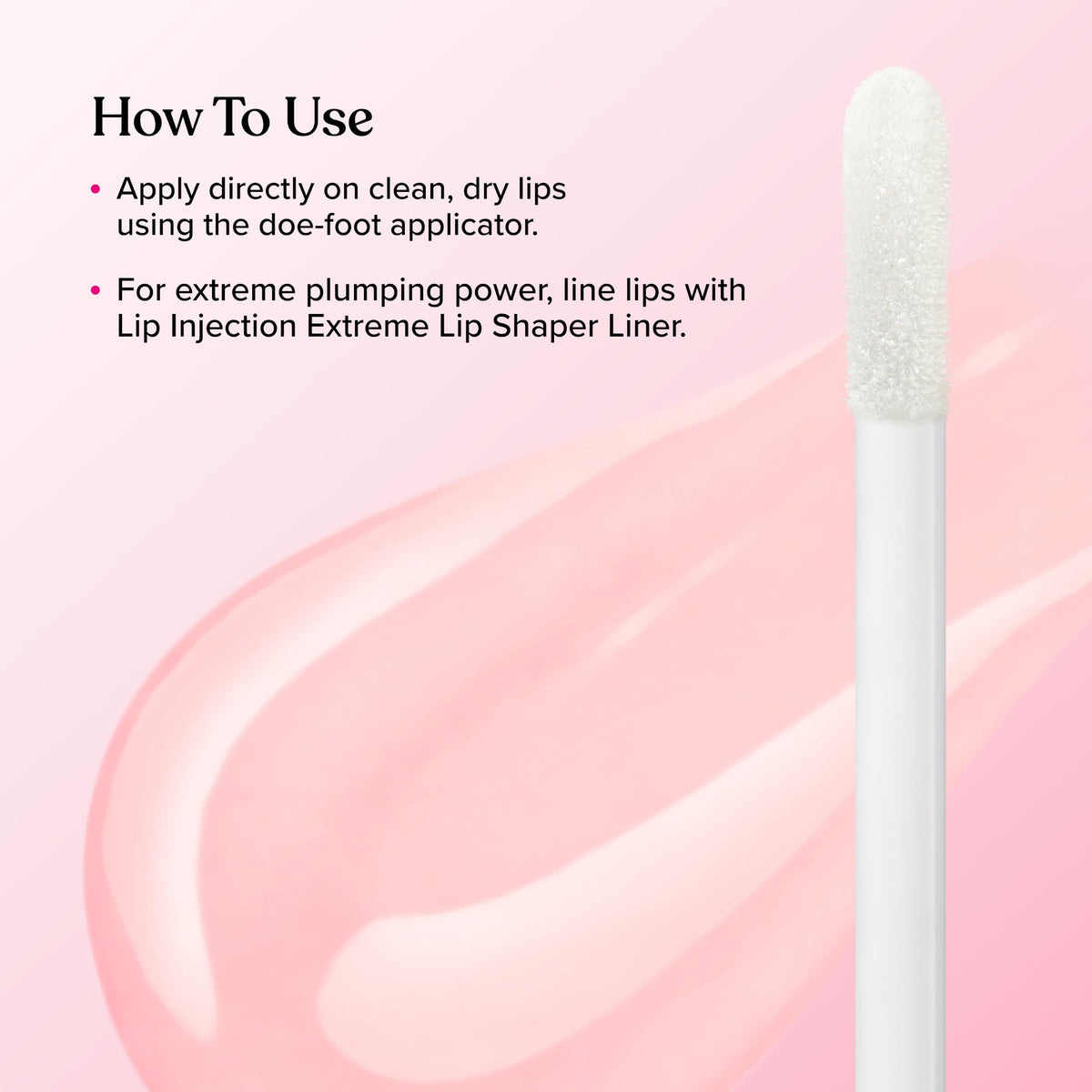 Too Faced Lip Injection Extreme Lip Plumper Gloss on lips