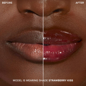 Too Faced Lip Injection Extreme Lip Plumper Gloss Strawberry Kiss on lips