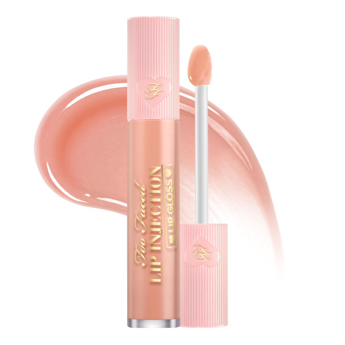 Too Faced Lip Injection Lip Gloss front view with shiny packaging