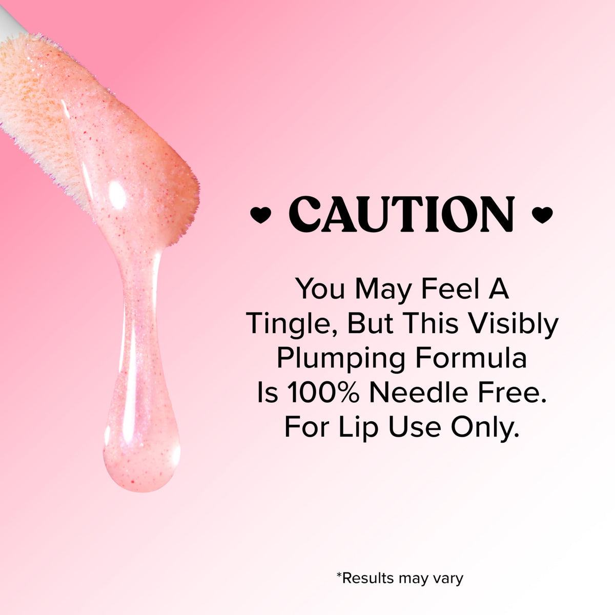 Too Faced Lip Injection Lip Gloss in high-shine shade on lips