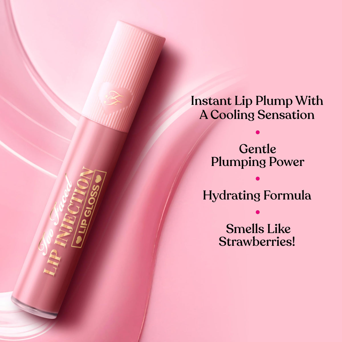Too Faced Lip Injection Lip Gloss swatch on skin