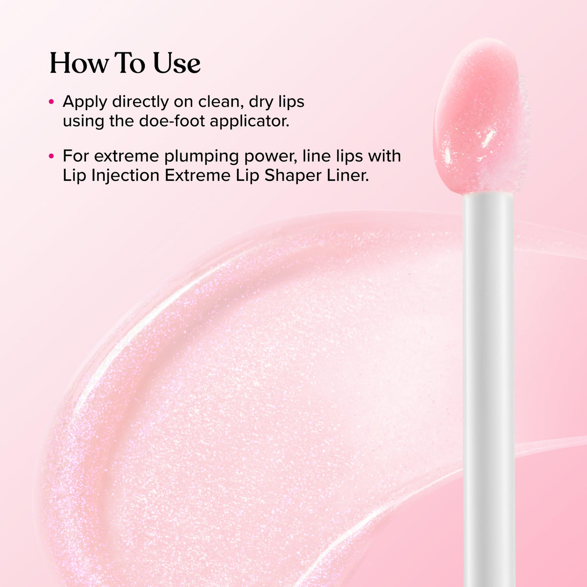 Too Faced Lip Injection Lip Gloss texture on hand