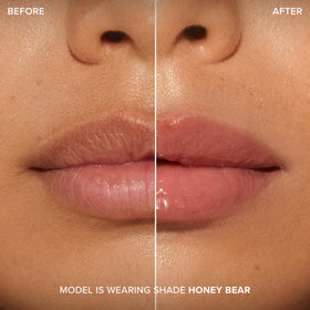 Too Faced Lip Injection Maximum Plump Gloss Honey Bear texture close-up